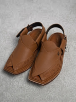 Premium Leather Peshawari Chappals (Tan/Brown) - Image 2
