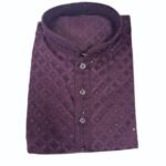 Men’s Festive Embroidered Kurta (Plum/Purple)