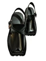 Classic Black Leather Peshawari Chappals - Image 2